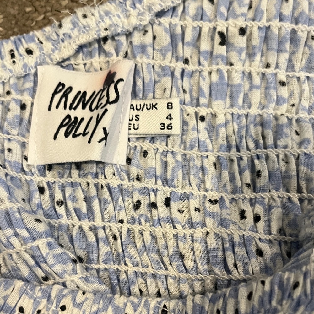 One-Shoulder Blue Ruffle Dress - Picture 4 of 5